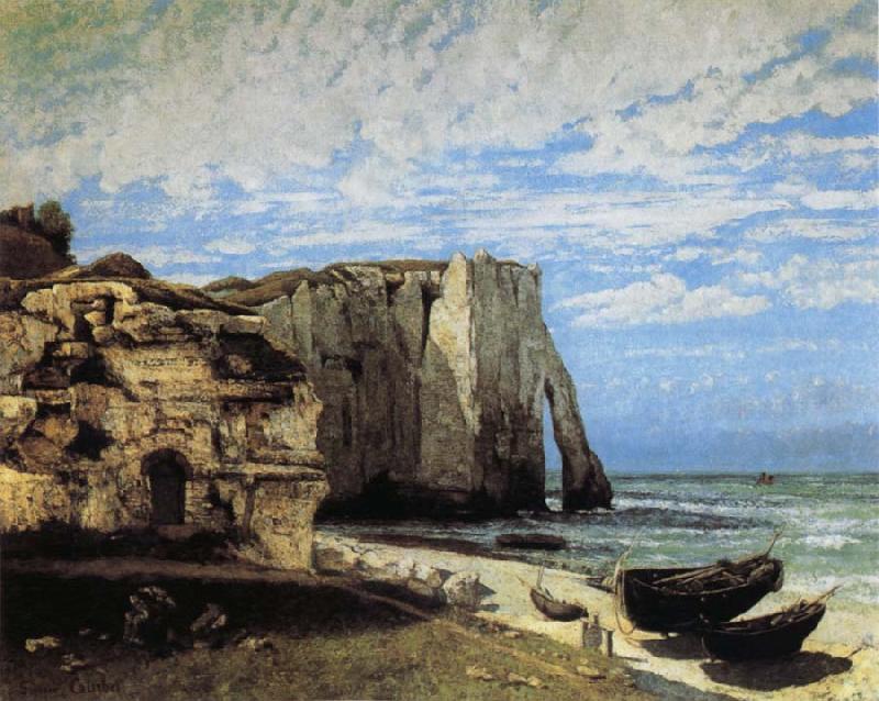 Courbet, Gustave The Cliff at Etretat after the Storm